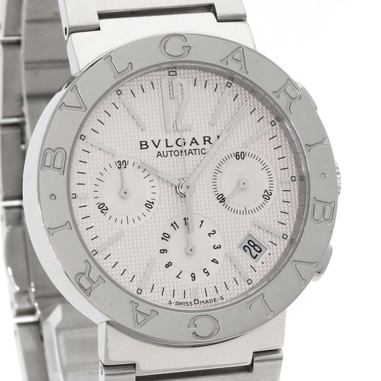 BVLGARI Watches Mechanical Automatic BB38WSSDCH/N Stainless Steel , Stainless Steel Silver Bulgari Bulgari white dial mens Used Authentic