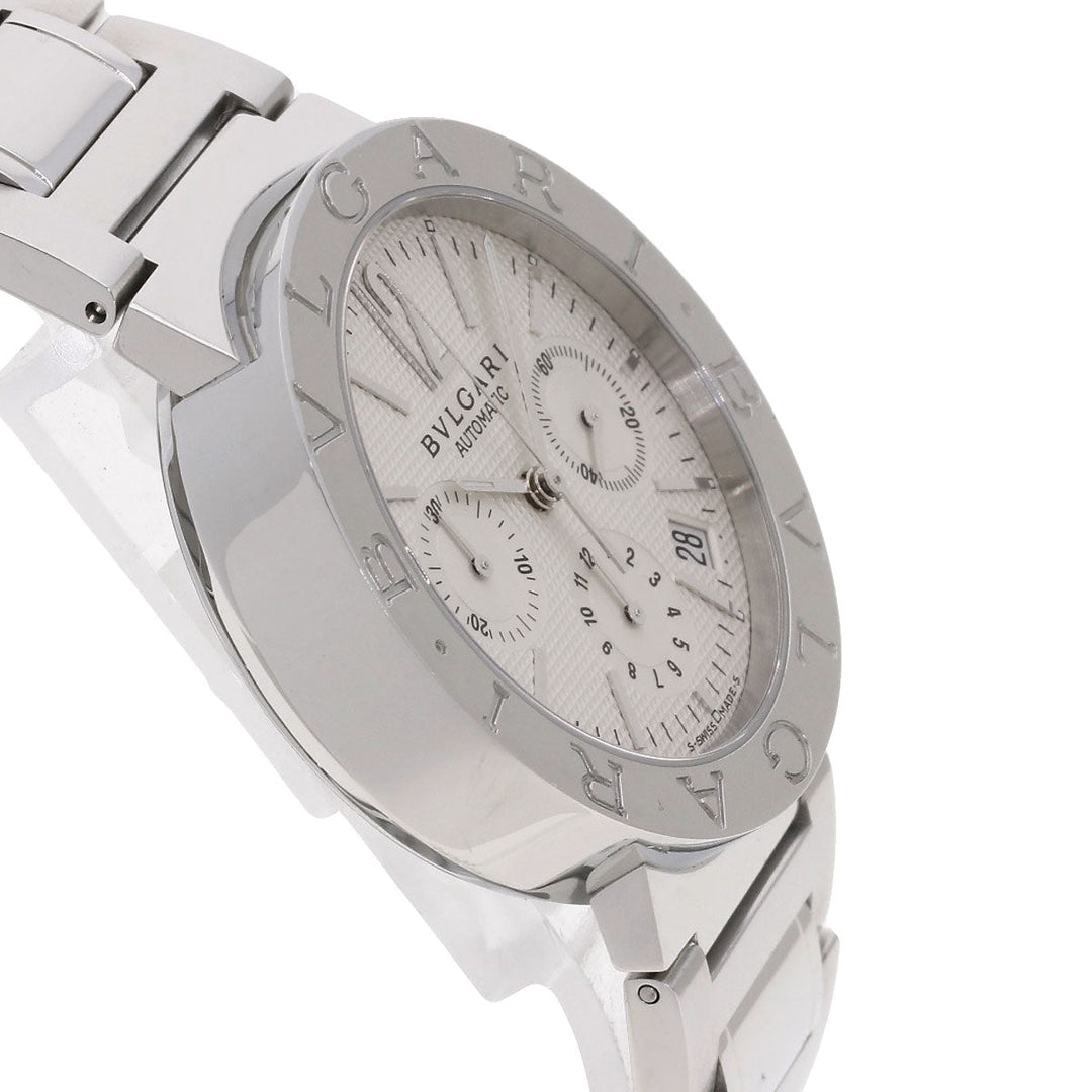 BVLGARI Watches Mechanical Automatic BB38WSSDCH/N Stainless Steel , Stainless Steel Silver Bulgari Bulgari white dial mens Used Authentic