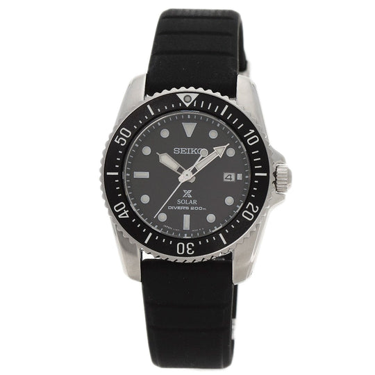 SEIKO Watches Solar Powered SBDN075 V147-0CS0 Stainless Steel Silver Seiko Prospex Divers black dial