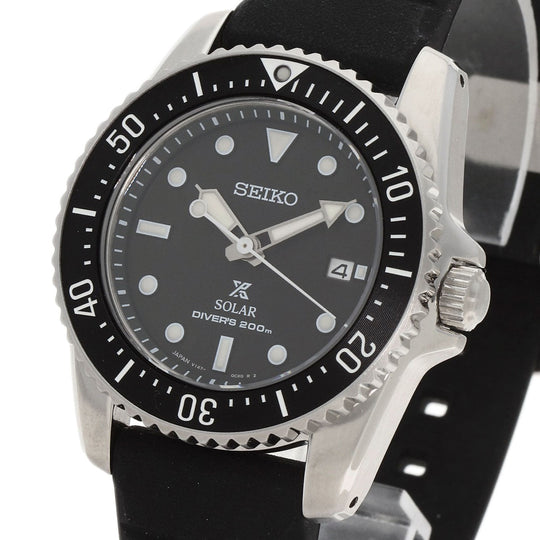 SEIKO Watches Solar Powered SBDN075 V147-0CS0 Stainless Steel Silver Seiko Prospex Divers black dial
