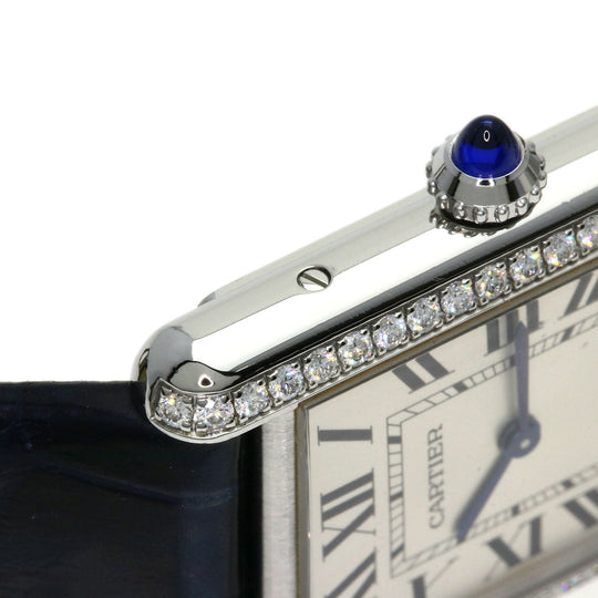 CARTIER Watches Quartz W4TA0017 Stainless Steel, Leather Silver tank mast LM Silver dial Women Used Authentic