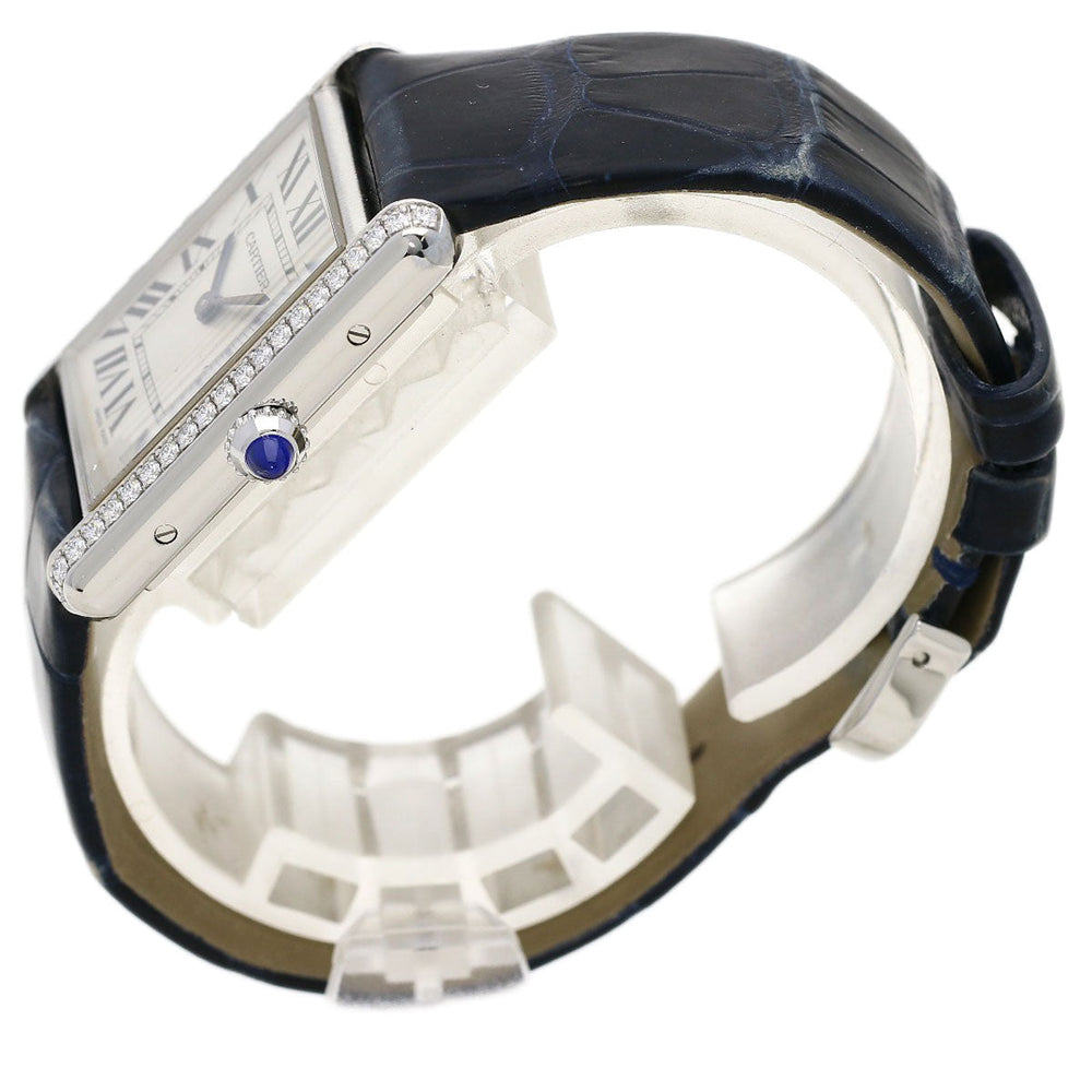 CARTIER Watches Quartz W4TA0017 Stainless Steel, Leather Silver tank mast LM Silver dial Women Used Authentic