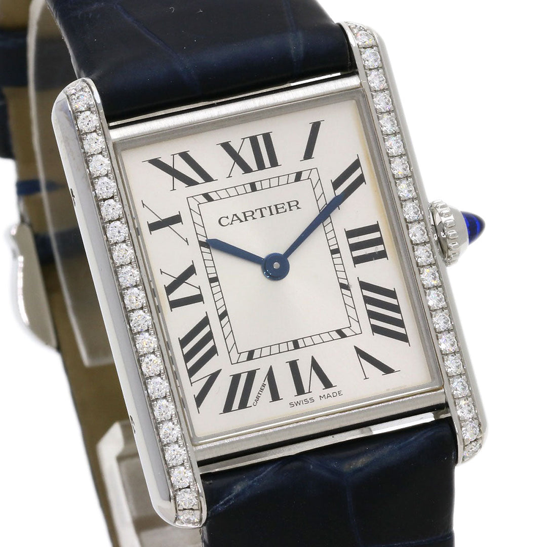 CARTIER Watches Quartz W4TA0017 Stainless Steel, Leather Silver tank mast LM Silver dial Women Used Authentic