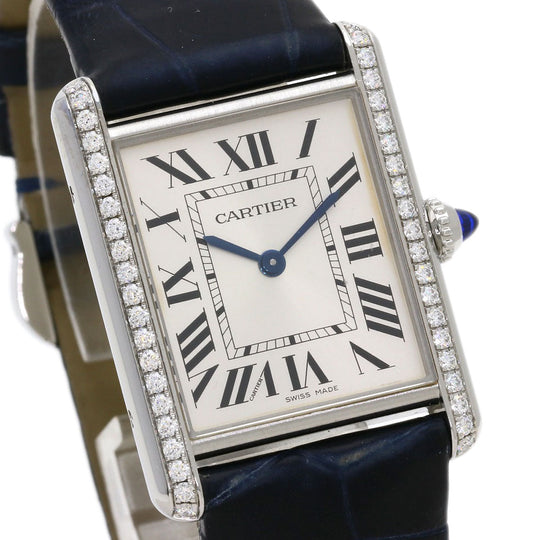 CARTIER Watches Quartz W4TA0017 Stainless Steel, Leather Silver tank mast LM Silver dial Women Used Authentic