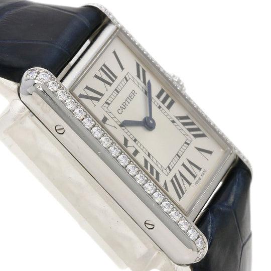 CARTIER Watches Quartz W4TA0017 Stainless Steel, Leather Silver tank mast LM Silver dial Women Used Authentic