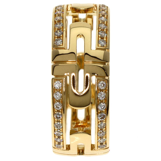 BVLGARI Ring 18K Yellow Gold gold Parentesi Open Diamond #51 Women Used Authentic