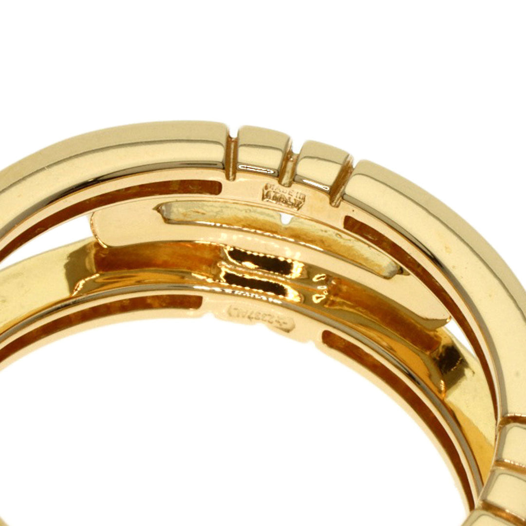 BVLGARI Ring 18K Yellow Gold gold Parentesi Open Diamond #51 Women Used Authentic