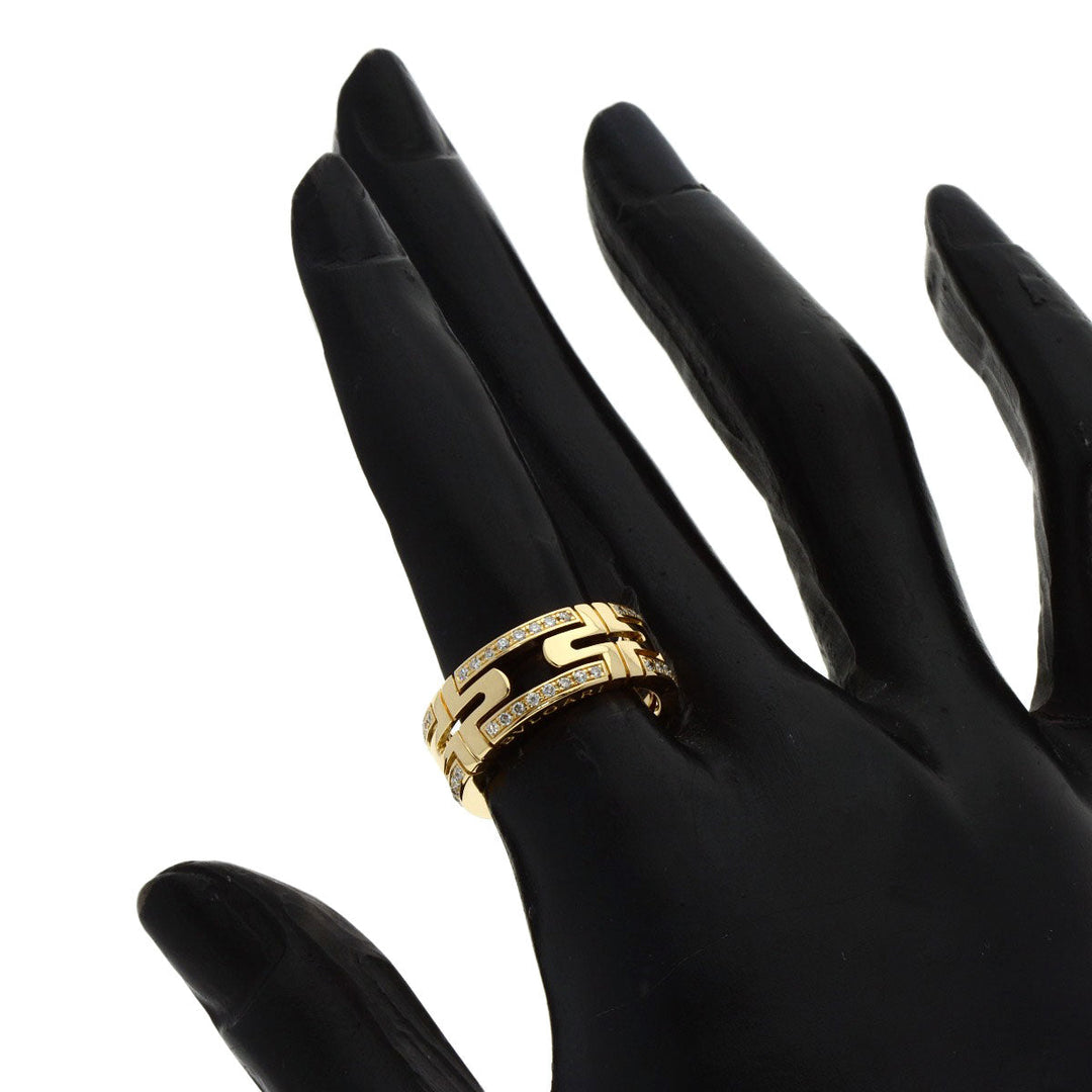 BVLGARI Ring 18K Yellow Gold gold Parentesi Open Diamond #51 Women Used Authentic