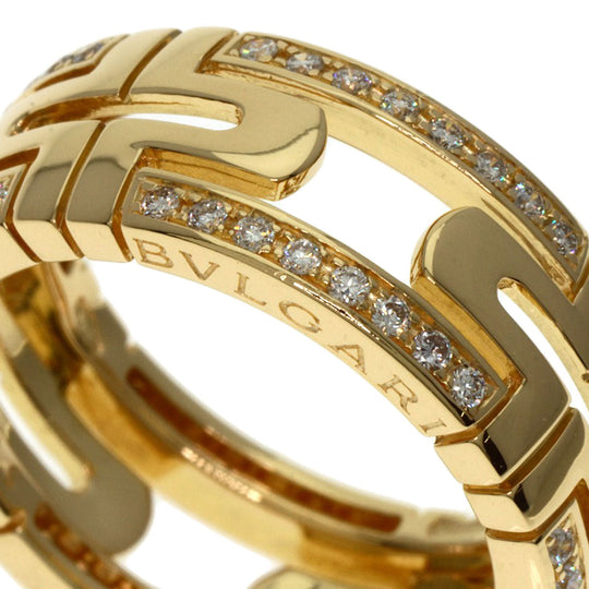 BVLGARI Ring 18K Yellow Gold gold Parentesi Open Diamond #51 Women Used Authentic