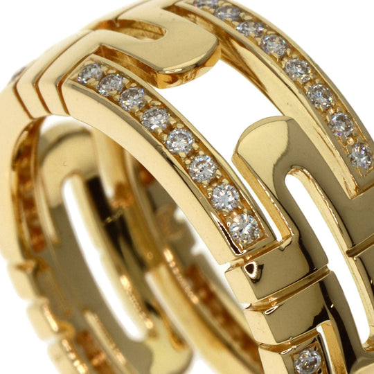 BVLGARI Ring 18K Yellow Gold gold Parentesi Open Diamond #51 Women Used Authentic