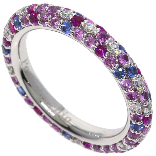 Ponte Vecchio Ring K18WG Silver Eternina Lampone Sapphire Diamond Women Used Authentic