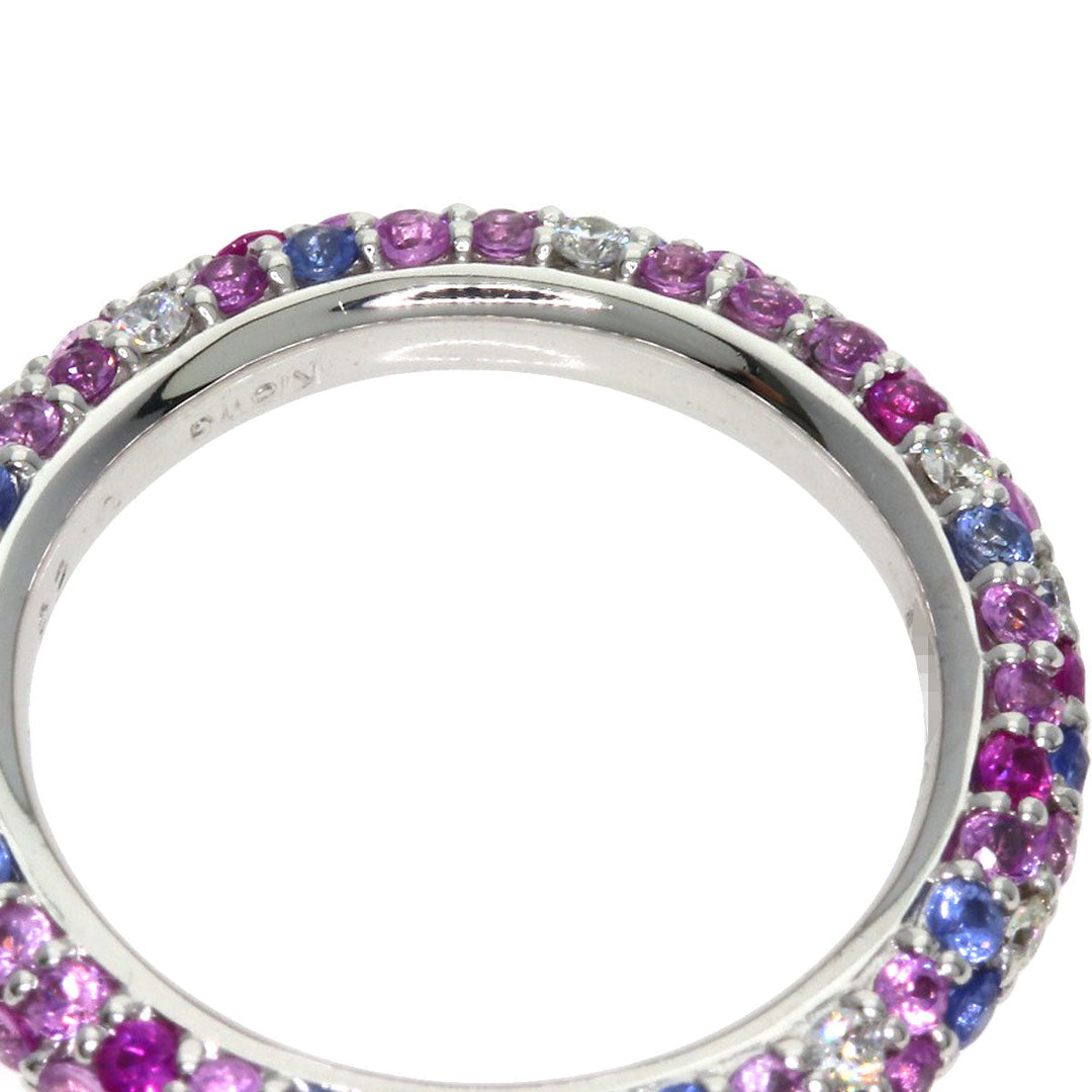 Ponte Vecchio Ring K18WG Silver Eternina Lampone Sapphire Diamond Women Used Authentic