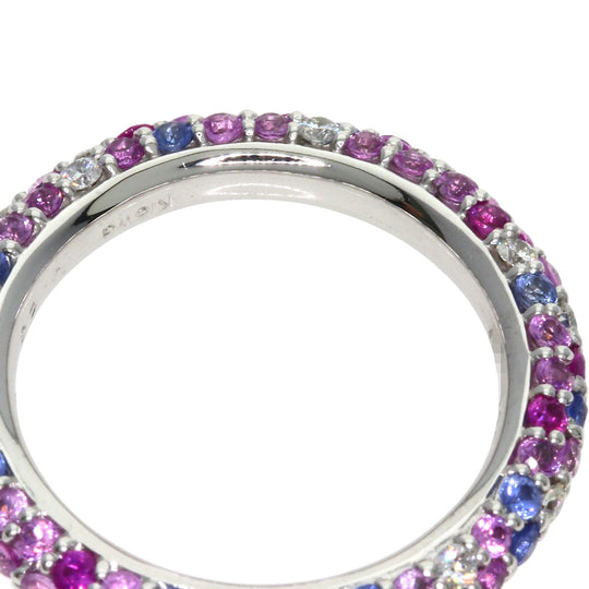 Ponte Vecchio Ring K18WG Silver Eternina Lampone Sapphire Diamond Women Used Authentic