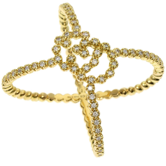 GUCCI Ring 18K Yellow Gold gold GG Running x Diamond #9