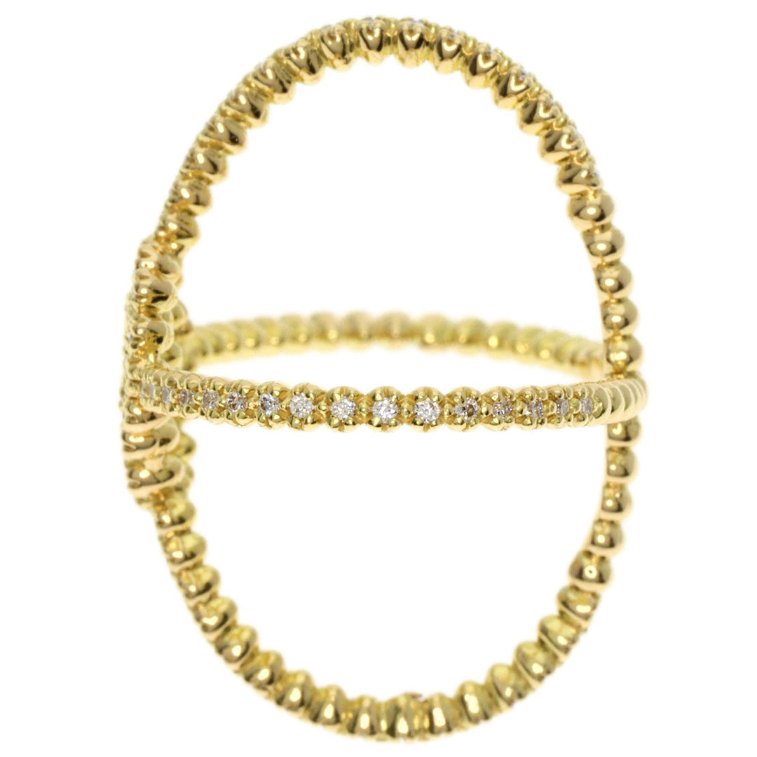 GUCCI Ring 18K Yellow Gold gold GG Running x Diamond #9