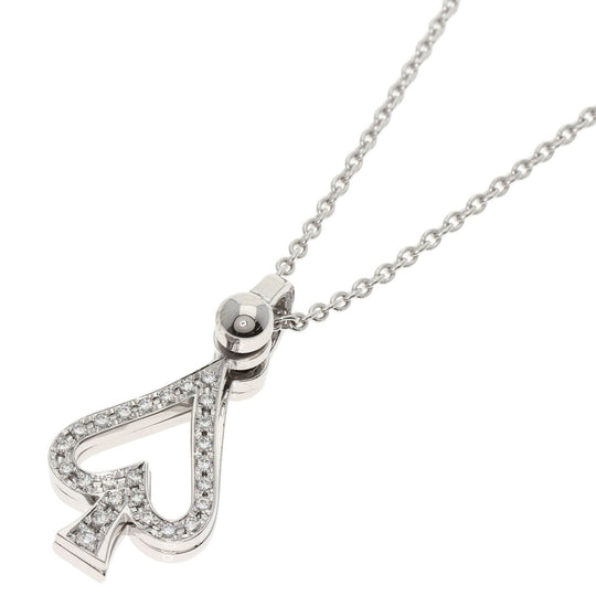 WALTHAM Necklace K18WG Silver Swing Spade Diamond