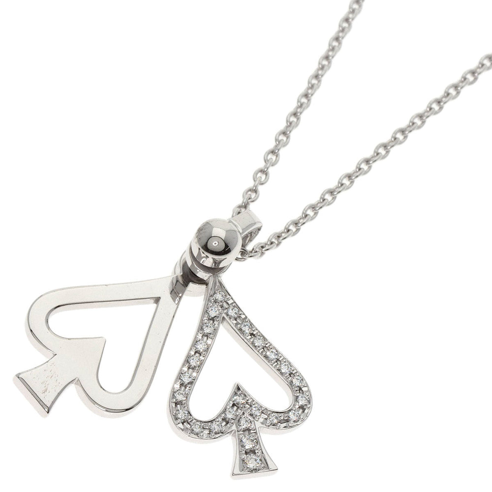 WALTHAM Necklace K18WG Silver Swing Spade Diamond