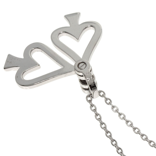 WALTHAM Necklace K18WG Silver Swing Spade Diamond