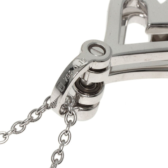 WALTHAM Necklace K18WG Silver Swing Spade Diamond