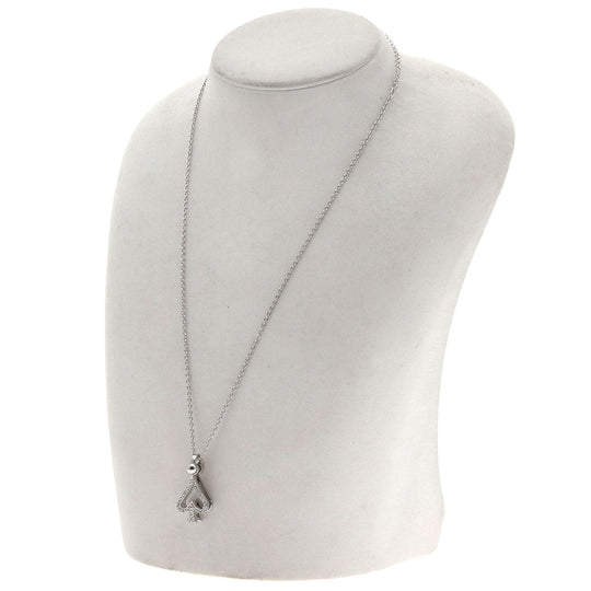 WALTHAM Necklace K18WG Silver Swing Spade Diamond