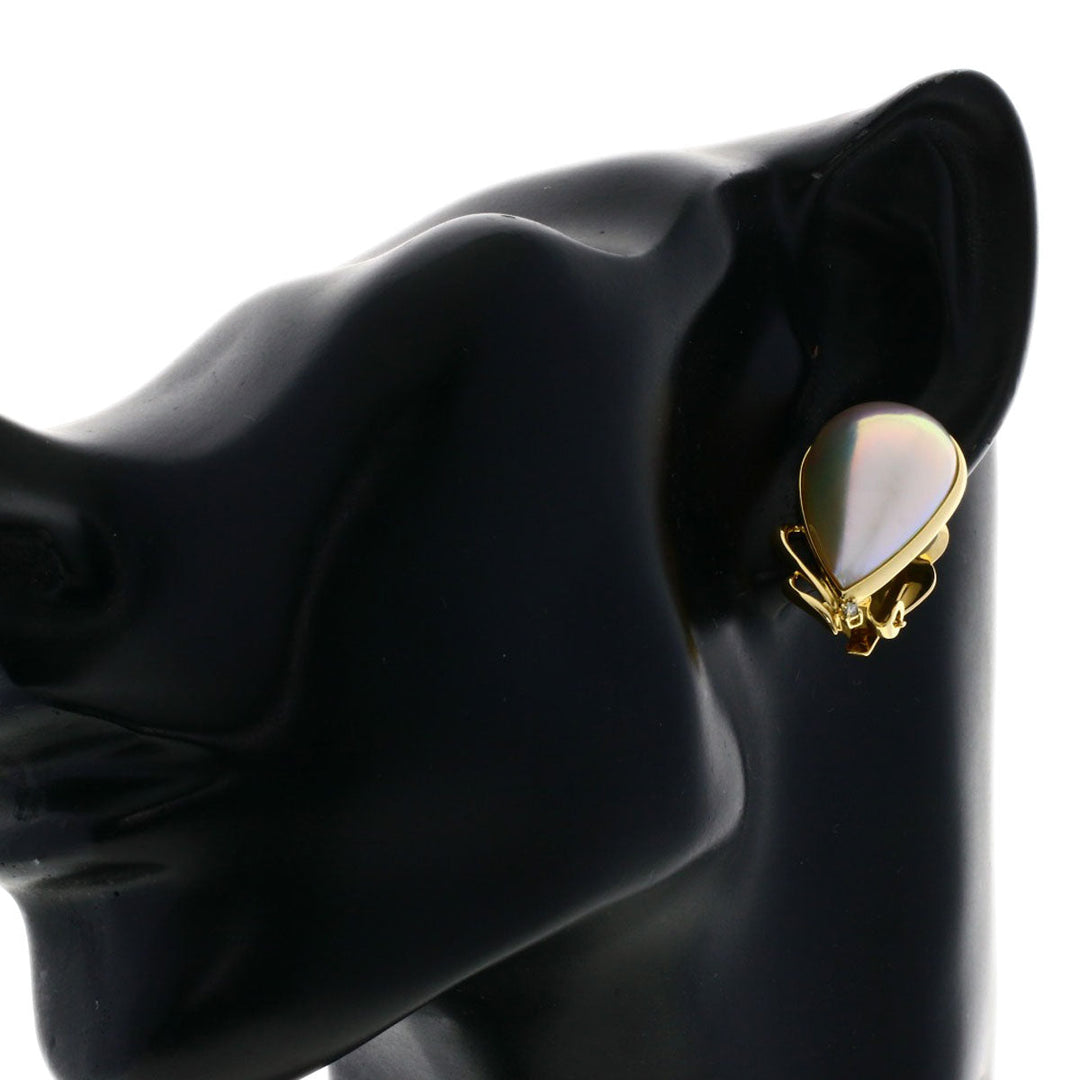 TASAKI Earring 18K Yellow Gold gold Mabe Pearl Diamond