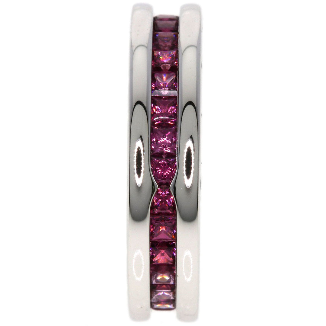 BVLGARI Ring K18WG Silver B-zero1 B-zero One Hand Rhodolite Garnet #48
