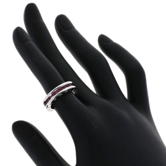 BVLGARI Ring K18WG Silver B-zero1 B-zero One Hand Rhodolite Garnet #48