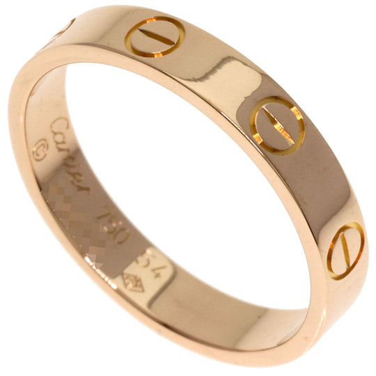 CARTIER Ring 18K Pink Gold gold Mini Love Ring #54 Women Used Authentic