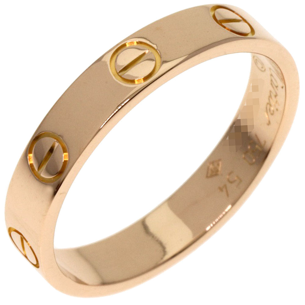 CARTIER Ring 18K Pink Gold gold Mini Love Ring #54 Women Used Authentic