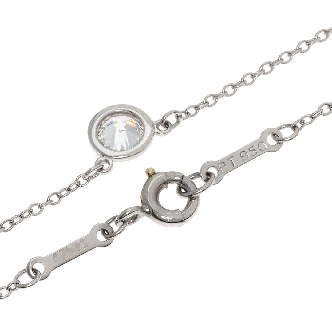 TIFFANY&Co. Necklace PT950 Silver By the yard 1P diamond Women Used Authentic