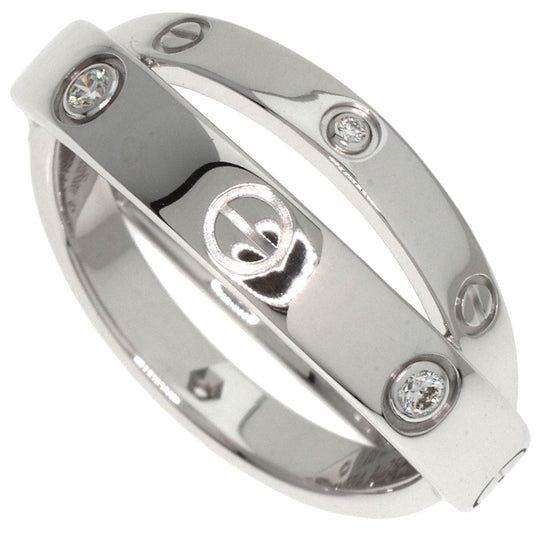 CARTIER Ring K18WG Silver Be Love Ring Diamond #47 Women Used Authentic