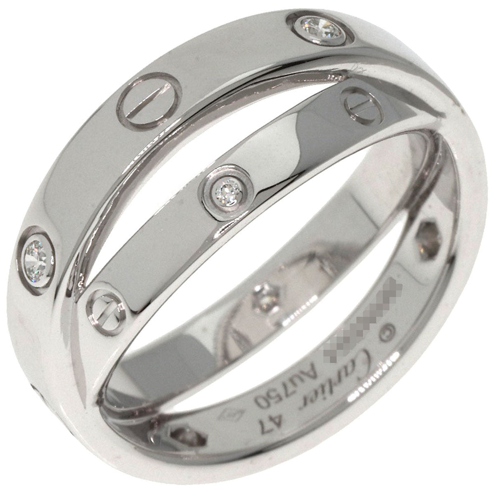 CARTIER Ring K18WG Silver Be Love Ring Diamond #47 Women Used Authentic