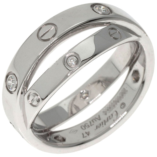CARTIER Ring K18WG Silver Be Love Ring Diamond #47 Women Used Authentic
