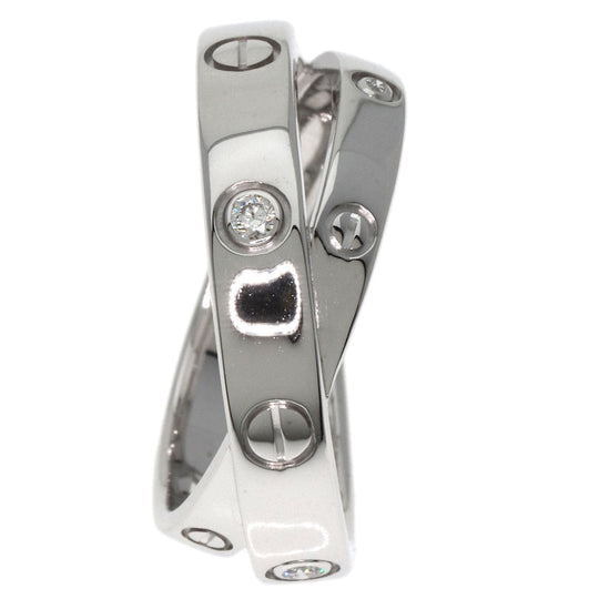 CARTIER Ring K18WG Silver Be Love Ring Diamond #47 Women Used Authentic
