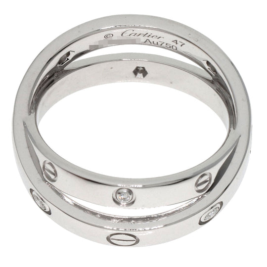CARTIER Ring K18WG Silver Be Love Ring Diamond #47 Women Used Authentic