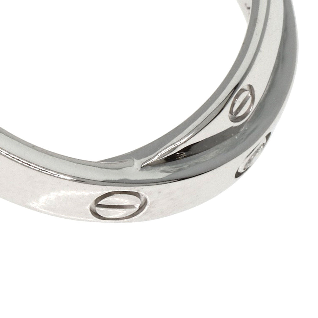 CARTIER Ring K18WG Silver Be Love Ring Diamond #47 Women Used Authentic