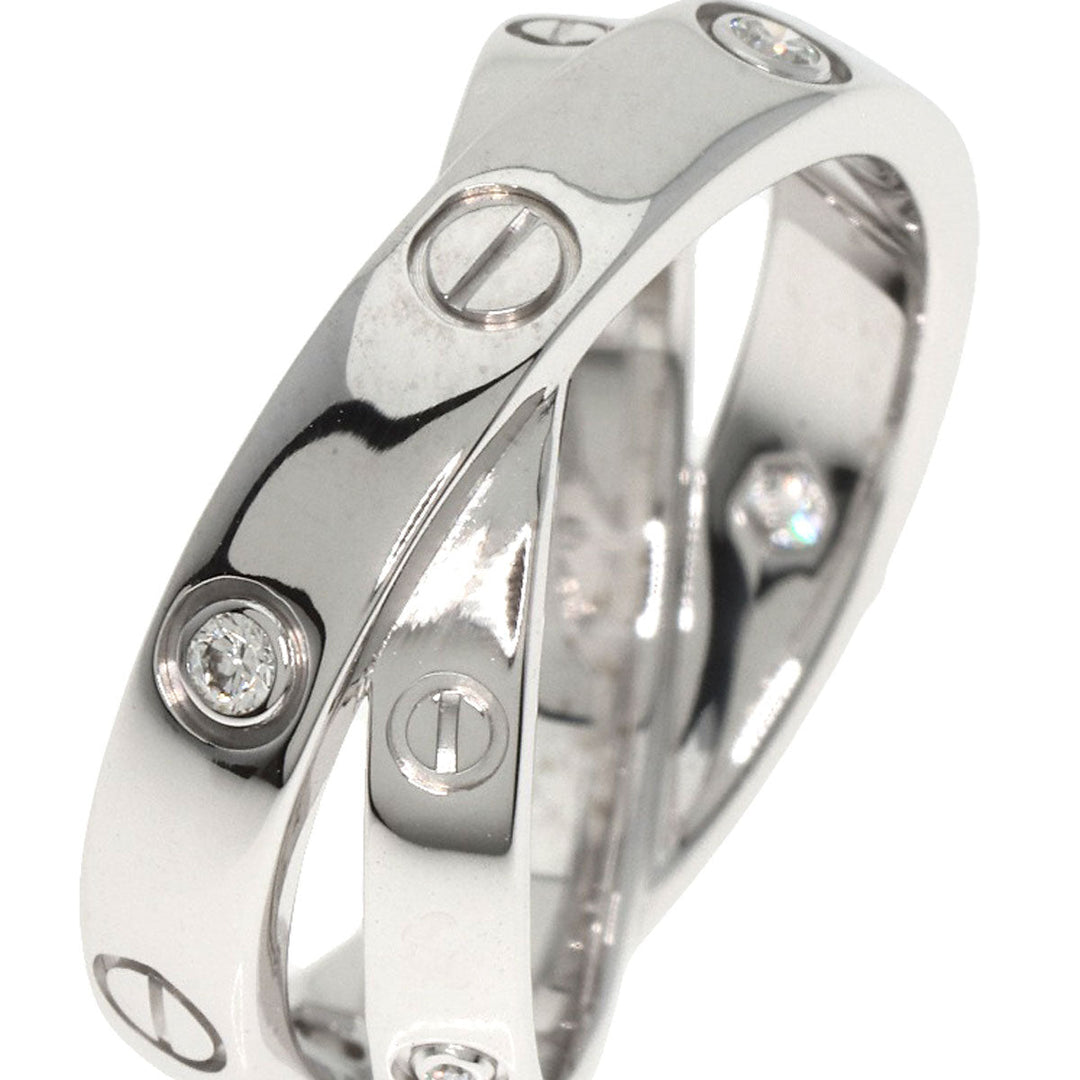 CARTIER Ring K18WG Silver Be Love Ring Diamond #47 Women Used Authentic