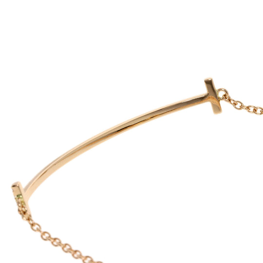 TIFFANY&Co. bracelet 18K Pink Gold gold T Smile Small Diamond Women Used Authentic
