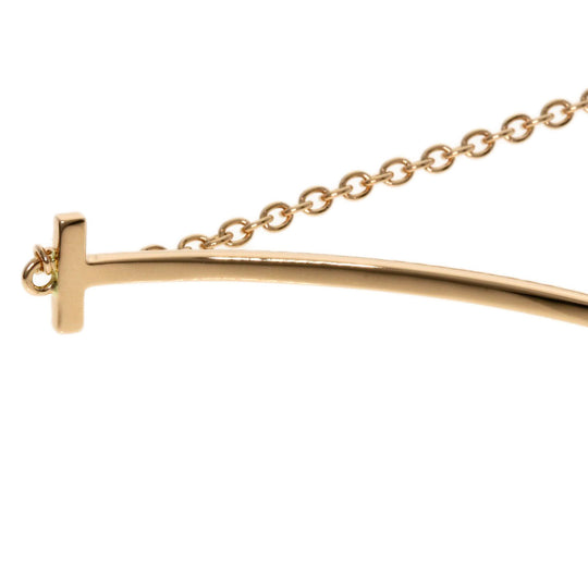 TIFFANY&Co. bracelet 18K Pink Gold gold T Smile Small Diamond Women Used Authentic