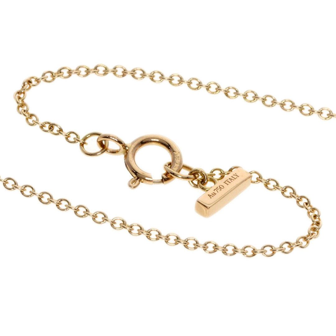 TIFFANY&Co. Necklace 18K Pink Gold gold T TWO Diamond Pink Opal Circle Women Used Authentic
