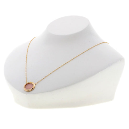 TIFFANY&Co. Necklace 18K Pink Gold gold T TWO Diamond Pink Opal Circle Women Used Authentic