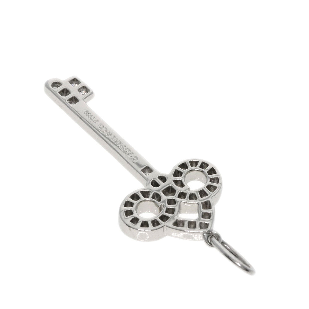 TIFFANY&Co. Pendant top PT950 Silver Fleur de Risky Diamond