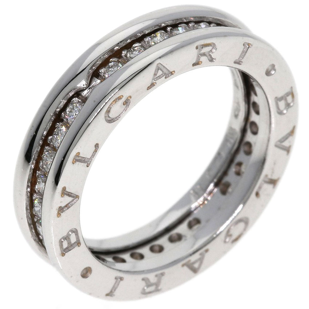 BVLGARI Ring K18WG Silver B-zero1 B-zero One 1 Band Diamond #49 Women Used Authentic