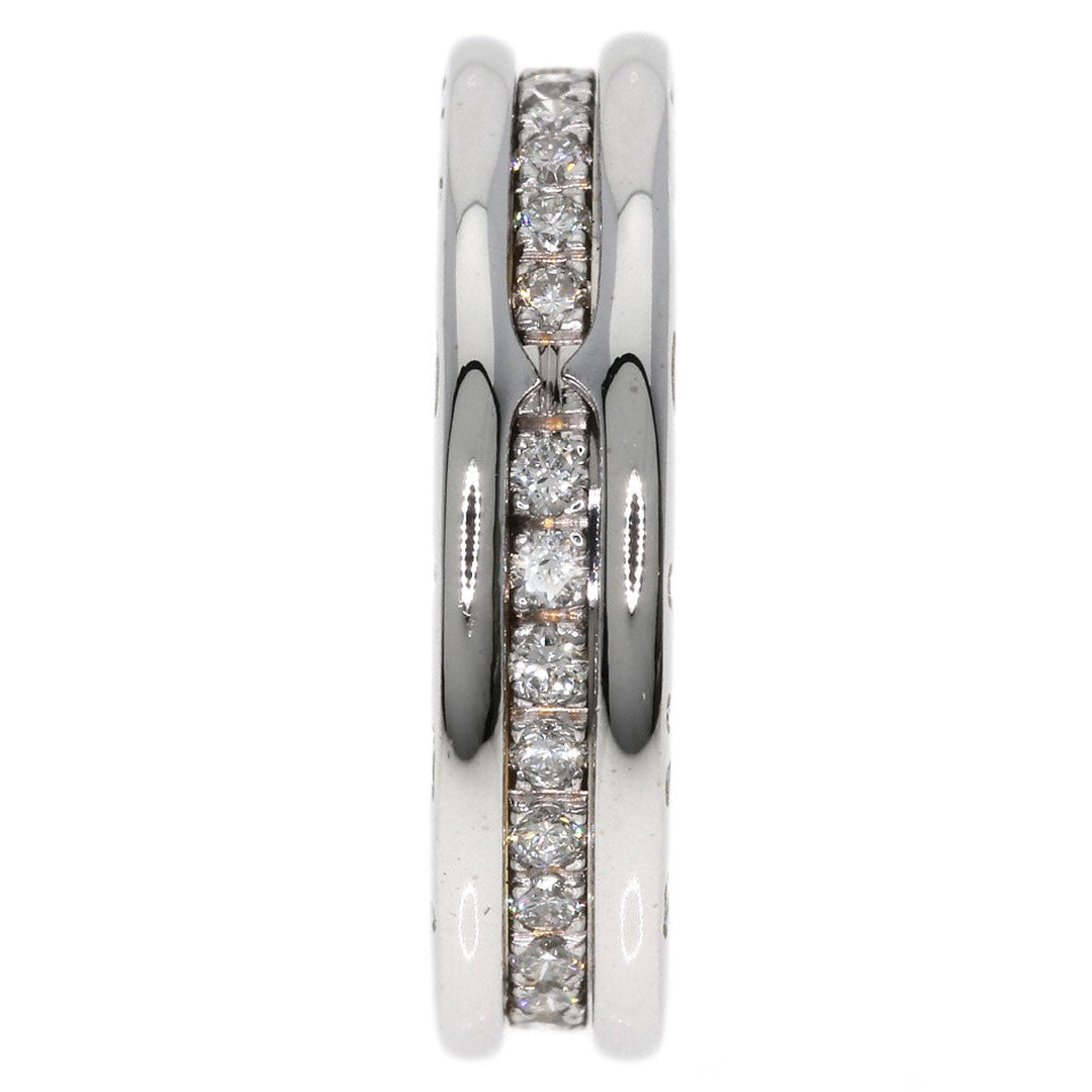 BVLGARI Ring K18WG Silver B-zero1 B-zero One 1 Band Diamond #49 Women Used Authentic