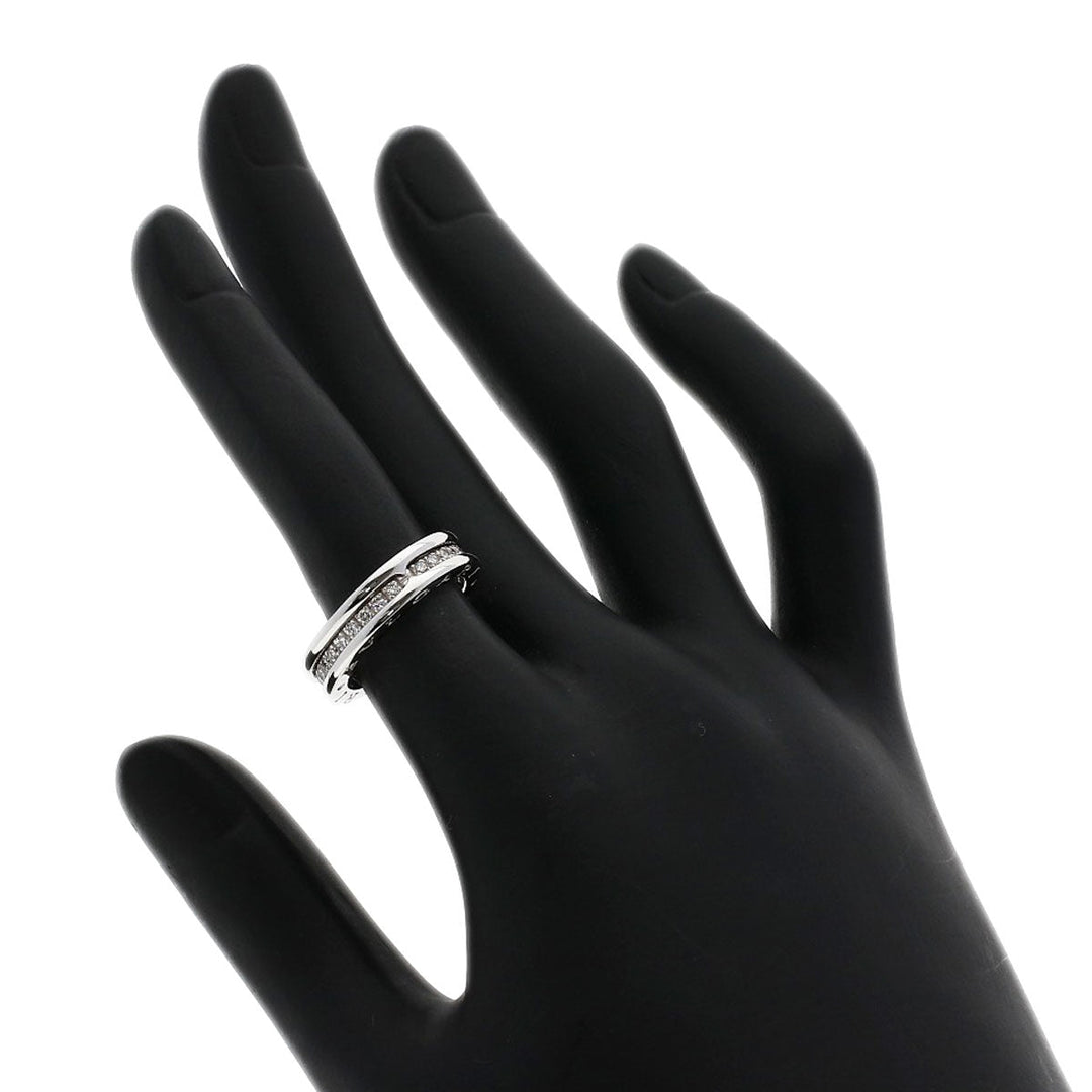 BVLGARI Ring K18WG Silver B-zero1 B-zero One 1 Band Diamond #49 Women Used Authentic