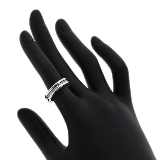 BVLGARI Ring K18WG Silver B-zero1 B-zero One 1 Band Diamond #49 Women Used Authentic