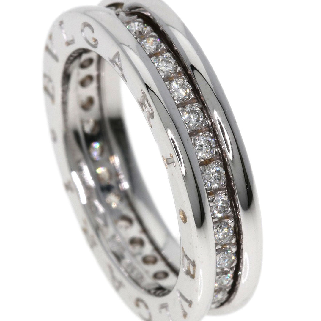 BVLGARI Ring K18WG Silver B-zero1 B-zero One 1 Band Diamond #49 Women Used Authentic
