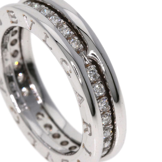 BVLGARI Ring K18WG Silver B-zero1 B-zero One 1 Band Diamond #49 Women Used Authentic