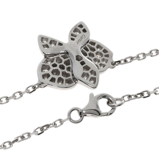CARTIER Necklace K18WG Silver Caress d'Orchid Pal Diamond