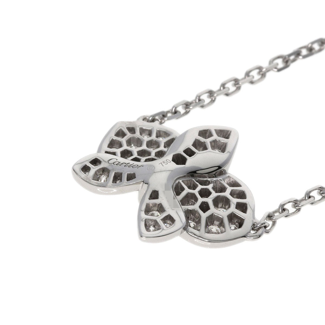 CARTIER Necklace K18WG Silver Caress d'Orchid Pal Diamond